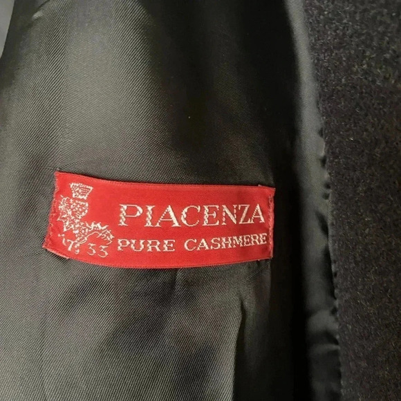 CINZIA ROCCA Italian Double Breasted Pure Cashmere Charcoal Grey Peacoat Size 12 - Picture 9 of 10